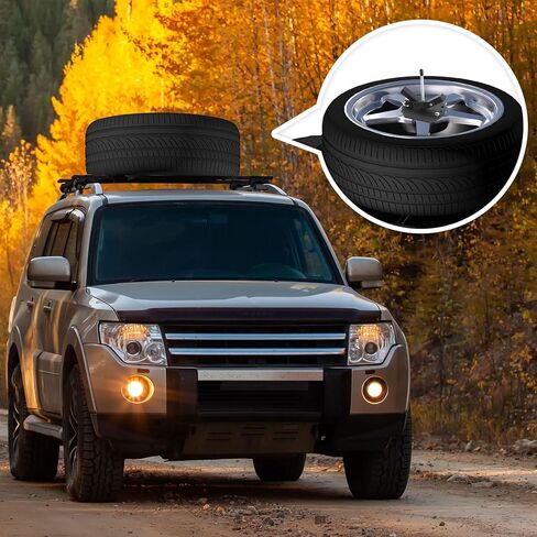 Sidasu Universal Roof Rack Tire Carrier for 35in Spare Tires | Heavy Duty Carbon Steel Adjustable Mount Bracket with Anti-Theft Lock | Fits SUV/Truck/Cars (Max 35" Diameter) in Kuwait