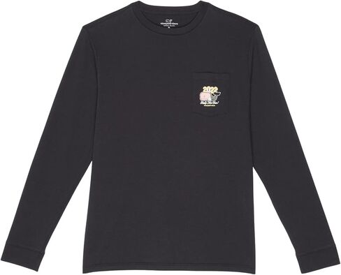 تي شيرت Vineyard Vines للأولاد بأكمام طويلة 2022 بجيب حوت ناي in Kuwait