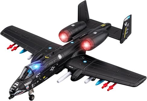 لعبة طائرة نموذجية من طراز Warthog Diecast A10، طائرة ثاندربولت II، 1:72، لعبة طائرة مقاتلة عسكرية، إطلاق صواريخ، ضوء وصوت، لعمر 8 سنوات فما فوق (أزرق) in Kuwait