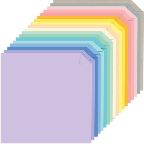 بطاقات Astrodesigns، تشكيلة باستيل للمبتدئين، 18 لونًا، 30.48 سم × 30.48 سم، 65 رطل، 72 ورقة، مثالية للمشروعات التي تصنعها بنفسك، وصناعة البطاقات، وسجلات القصاصات والدعوات (91495) in Kuwait