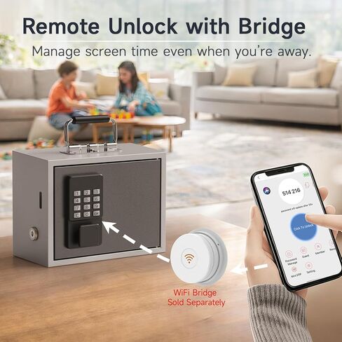 Phone Lock Box for Kids, Cellphone Jail for Screen Time Control, Passcode Lock with Backup Key, Remote Unlock for Parents, Secure Phone Storage for Homework and Sleep Routine in Kuwait