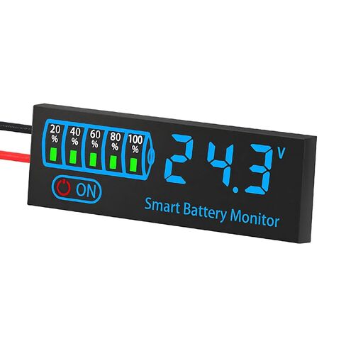 Battery Monitor Voltmeter Voltage Battery Level Digital Display DC7-55V Lead Acid Batteries Lithium Batteries for 12V/24V Vehicles (Green) in Kuwait
