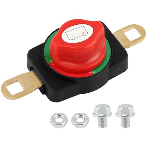 12V–48V Heavy Duty Battery Disconnect Switch, 275A Side Post Battery Terminal Disconnect Switch with ON/Off Knob, No Extra Wiring Required for Marine, Car, Boat and Truck in Kuwait