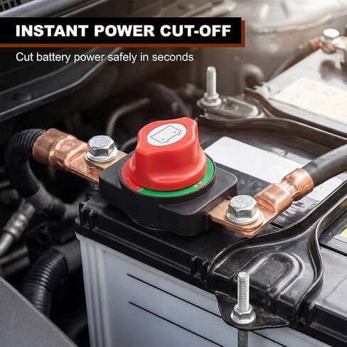 12V–48V Heavy Duty Battery Disconnect Switch, 275A Side Post Battery Terminal Disconnect Switch with ON/Off Knob, No Extra Wiring Required for Marine, Car, Boat and Truck in Kuwait