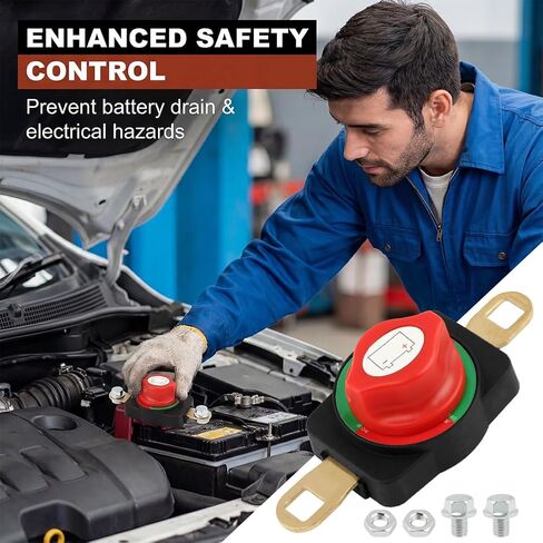 12V–48V Heavy Duty Battery Disconnect Switch, 275A Side Post Battery Terminal Disconnect Switch with ON/Off Knob, No Extra Wiring Required for Marine, Car, Boat and Truck in Kuwait