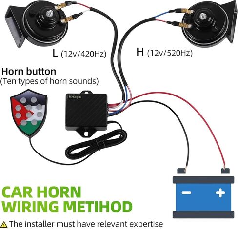 12V 120dB Musical Car Horn with 10 Sounds Waterproof & Super Loud Compatible with Cars Truck Bus Van Motorcycle in Kuwait