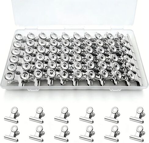 60 Pcs Metal Bulldog Clips Small Gold Binder Clips, Mini Bull Hinge Clips for Crafts, Tags Bags, Food Bags, Drawings, Photos, Price Tags, Home Office Supplies (Gold 22mm) in Kuwait