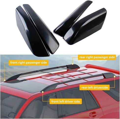 4Pcs Roof Rack Rail End Cover Shell Cap Compatible For Toyota 4Runner SW4 N210 2003-2009 Black Roof Rail Bar Cover Shell Protection in Kuwait
