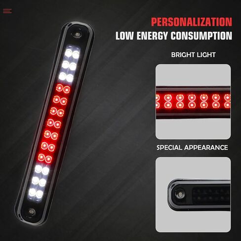 مجموعة مصابيح الفرامل الثالثة LED مناسبة لسيارة Chevy GMC C/K 1500 88-99، لـ C/K 2500 3500 1988-2000، لـ Silverado 94-98، مصباح إضاءة خلفي للشحن، مصباح إيقاف عالي التثبيت، عدسة دخان سوداء in Kuwait