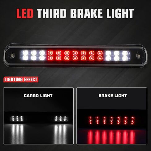 مجموعة مصابيح الفرامل الثالثة LED مناسبة لسيارة Chevy GMC C/K 1500 88-99، لـ C/K 2500 3500 1988-2000، لـ Silverado 94-98، مصباح إضاءة خلفي للشحن، مصباح إيقاف عالي التثبيت، عدسة دخان سوداء in Kuwait