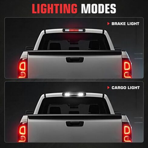 مجموعة مصابيح الفرامل الثالثة LED مناسبة لسيارة Chevy GMC C/K 1500 88-99، لـ C/K 2500 3500 1988-2000، لـ Silverado 94-98، مصباح إضاءة خلفي للشحن، مصباح إيقاف عالي التثبيت، عدسة دخان سوداء in Kuwait
