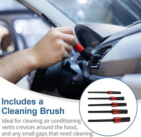 Detailing Car Cleaning Gun Interior Dryer Air Blow Gun, High Pressure Blower Gun with 5 Pcs Brushes for Auto Carpet Seats Dashboard Console Cleaning in Kuwait