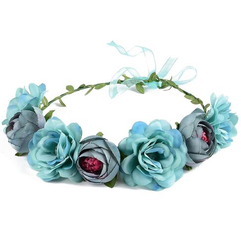 Flower Crown Daisy Garland Headband Hair Wreath Floral Headpiece with Adjustable Elastic Ribbon Wedding Festival Party, 8 pieces in Saudi Arabia