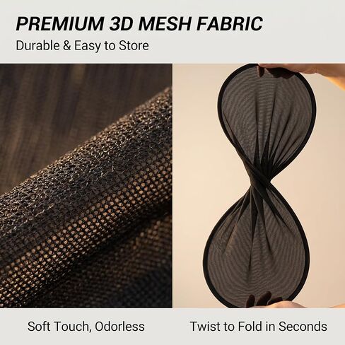 5 PCS Car Window Sun Shade Set, Mesh Heat Insulation Cover with Suction Cups, Privacy Protection Shade for Front Rear Side Windows, Universal for Most Cars, Trucks, SUVs (Black) in Kuwait