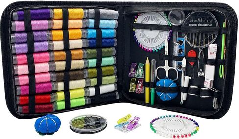 Sewing Kit for Adults,131Pcs Professional Sewing Supplies Accessories with Tailor Scissors,Premium Sewing Supplies Set 30 Needles,Yarn Snips and More for Travel Home Beginners (131) in Kuwait