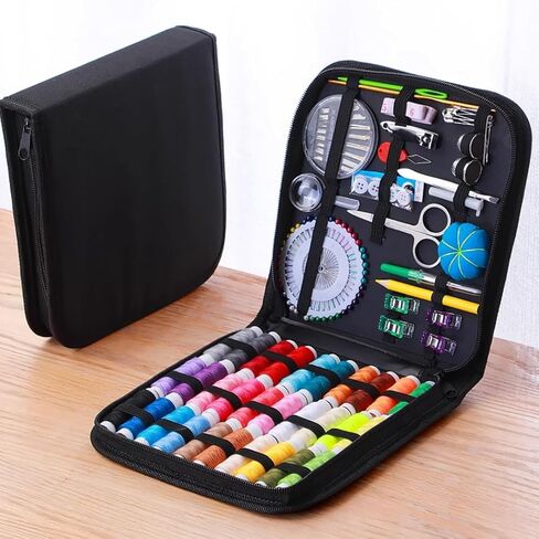 Sewing Kit for Adults,131Pcs Professional Sewing Supplies Accessories with Tailor Scissors,Premium Sewing Supplies Set 30 Needles,Yarn Snips and More for Travel Home Beginners (131) in Kuwait