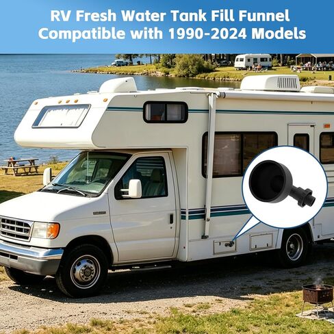 RV Fresh Water Tank Fill Funnel, Oversize 5-Gallon Jug Water Inlet Adapter, Compatible with 1990-2024 RVs, Essential Water Tank Filling Tool (Circle Design) in Kuwait