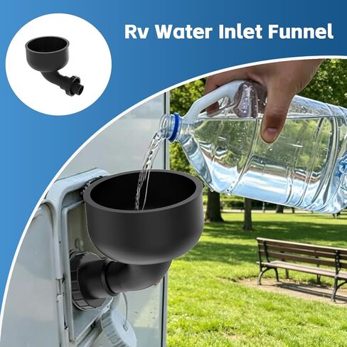 RV Fresh Water Tank Fill Funnel, Oversize 5-Gallon Jug Water Inlet Adapter, Compatible with 1990-2024 RVs, Essential Water Tank Filling Tool (Circle Design) in Kuwait