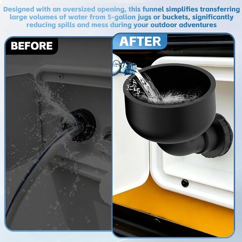 RV Fresh Water Tank Fill Funnel, Oversize 5-Gallon Jug Water Inlet Adapter, Compatible with 1990-2024 RVs, Essential Water Tank Filling Tool (Circle Design) in Kuwait