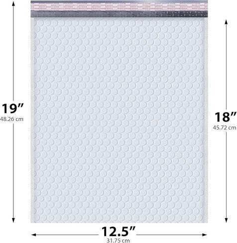White 12.5x19 Inch Large Poly Bubble Mailers #6 | Padded Envelopes with Self Seal | Air Lined Cushioned Bubble Mailer | Usable Size 12.5x18 | 20 Pack Bulk | Lightweight shipping Bags in Kuwait