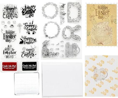 طوابع CraftyManor الواضحة لسجل القصاصات، ختم عتيق لليوميات، لوازم صنع البطاقات للصياغة، DIY، ديكور ألبوم الصور والمجلة غير المرغوب فيها 5.8 × 8.3 بوصة (بطاقة بريدية + مجموعة نصية) in Kuwait