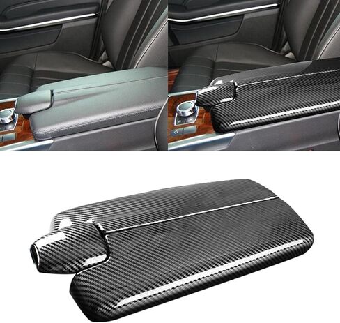 غطاء صندوق مسند الذراع المركزي لسيارة Mercedes-Benz E Class W212 2010-2015 وCLS Class W218 2012-2017 ABS واقي داخلي من البلاستيك، مقاوم للخدش، درجة فاخرة (أسود لامع) in Kuwait