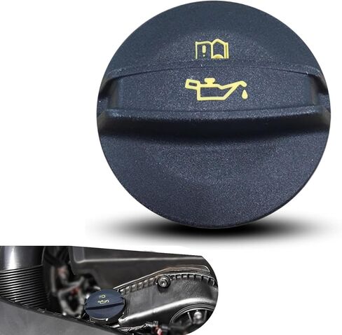 1 PC Oil Filler Cap Cover, 2.36" x 1.57" Leak-proof Engine Oil Filler Port Covers, Auto Fuel Tank Seal Accessories, Repalcement OEM3 06K103485A, Compatible with VW Audi (Black) in Kuwait