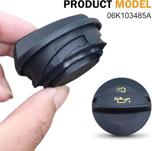 1 PC Oil Filler Cap Cover, 2.36" x 1.57" Leak-proof Engine Oil Filler Port Covers, Auto Fuel Tank Seal Accessories, Repalcement OEM3 06K103485A, Compatible with VW Audi (Black) in Kuwait