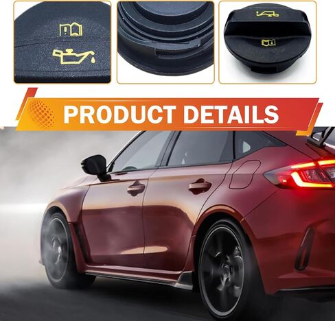 1 PC Oil Filler Cap Cover, 2.36" x 1.57" Leak-proof Engine Oil Filler Port Covers, Auto Fuel Tank Seal Accessories, Repalcement OEM3 06K103485A, Compatible with VW Audi (Black) in Kuwait