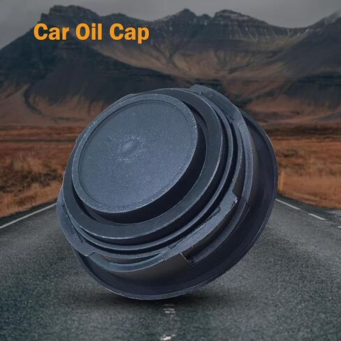 1 PC Oil Filler Cap Cover, 2.36" x 1.57" Leak-proof Engine Oil Filler Port Covers, Auto Fuel Tank Seal Accessories, Repalcement OEM3 06K103485A, Compatible with VW Audi (Black) in Kuwait