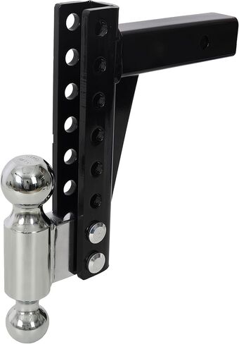 Adjustable Dual Ball Mount with 2" & 2-5/16" Balls, Fits 2" Receiver, 12K/10K GTW Trailer Hitch for Towing Boat, Camper, Utility Trailer, Anti-Rattle Design, Easy Leveling in Kuwait