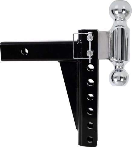 Adjustable Dual Ball Mount with 2" & 2-5/16" Balls, Fits 2" Receiver, 12K/10K GTW Trailer Hitch for Towing Boat, Camper, Utility Trailer, Anti-Rattle Design, Easy Leveling in Kuwait