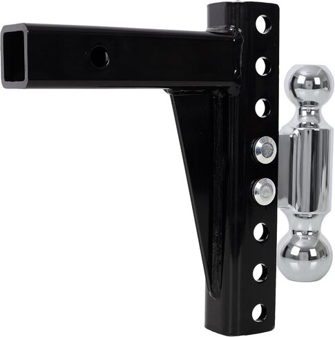 Adjustable Dual Ball Mount with 2" & 2-5/16" Balls, Fits 2" Receiver, 12K/10K GTW Trailer Hitch for Towing Boat, Camper, Utility Trailer, Anti-Rattle Design, Easy Leveling in Kuwait