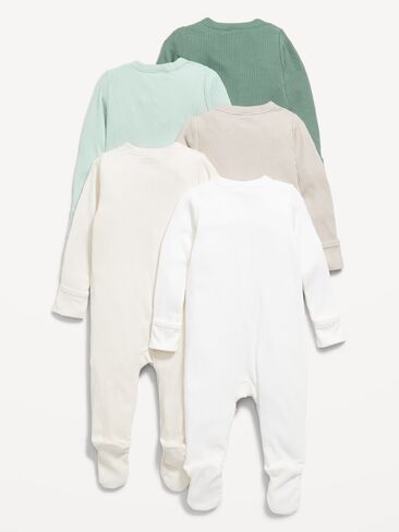 Old Navy 2-Way-Zip Sleep & Play Footed One-Piece 5-Pack for Baby - Aloe Vera in Kuwait