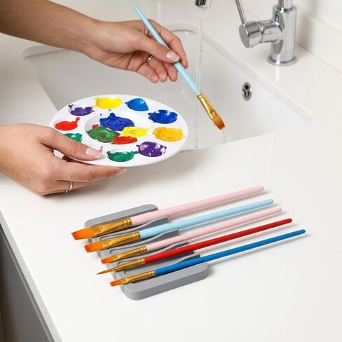 4 Pcs Paint Brush Rest,Silicone Watercolor Brush Holder, Display Stand Paint Brushes Holder for Artist and Hobbyist in Kuwait