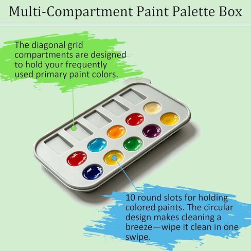 KYSWIMIH Paint Brush Cleaner - Paint Brush Holder with Palette and Handle, Paint Brush Holder & Organizer, Rinser & Storage for Acrylic, Watercolor & Water-Based Paints, Art Supply Washer with Trays in Kuwait
