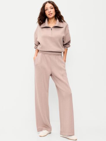 بنطال رياضي واسع الأرجل من الصوف عالي الخصر من Old Navy - مشروم in Kuwait