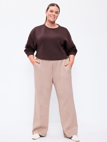بنطال رياضي واسع الأرجل من الصوف عالي الخصر من Old Navy - مشروم in Kuwait