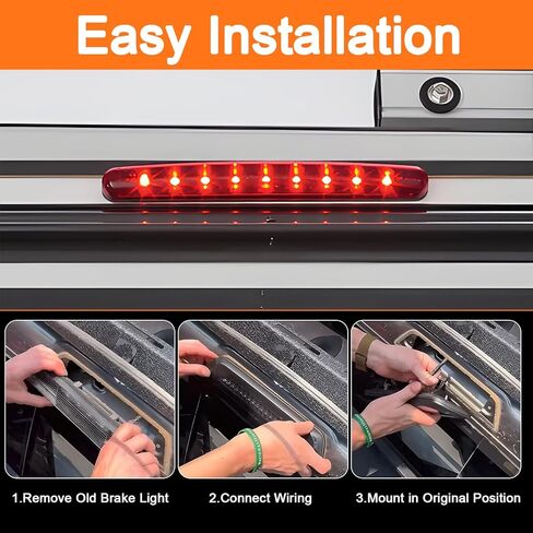 AT-LED-28X30-01 Truck Cap Topper 3rd Brake Light Center Mount Style Red LED 10 Inch Flush Mount Design Compatible with Jason Suitable for RVs Campers Trailers in Kuwait