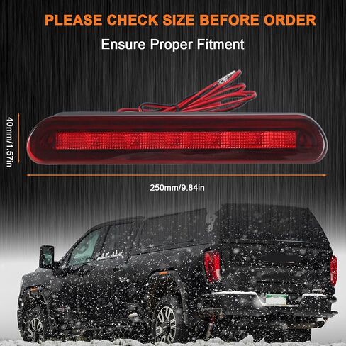 AT-LED-28X30-01 Truck Cap Topper 3rd Brake Light Center Mount Style Red LED 10 Inch Flush Mount Design Compatible with Jason Suitable for RVs Campers Trailers in Kuwait