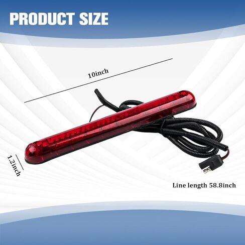 Car Third Brake Light Strip, 24 LED DC12V High Mount Waterproof Vehicle Brake Tailgate Lamp Strip Bar, Automotive Rear Warning Signal Stop Light, Universal for Sedan RV Truck in Kuwait