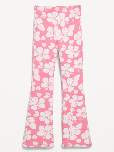Old Navy High-Waisted Flared Leggings for Girls - Pink Hibiscus in Kuwait