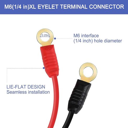 2 Pack GC002 X-Connect Charger Cable Compatible with NOCO Battery Charger Accessories, M6 (1/4in) XL Eyelet Terminal for Smart Batteries Trickle Charger in Kuwait