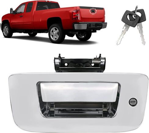 Tailgate Handle, Rear Locking Tailgate Latch Handle Compatible with GMC Chevy Vehicle Silverado Sierra 1500 2007-2013, Sierra Silverado 2500 HD 3500 HD 2007-2014 Replace# 22755305, 17802393 in Kuwait