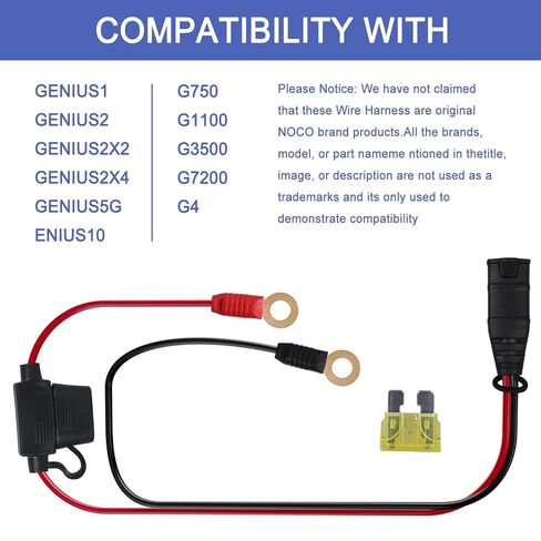2 Pack GC002 X-Connect Charger Cable Compatible with NOCO Battery Charger Accessories, M6 (1/4in) XL Eyelet Terminal for Smart Batteries Trickle Charger in Kuwait