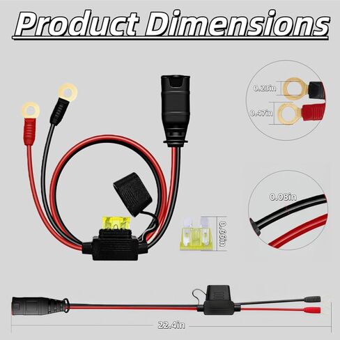 2-Pack GC002 X-Connect M6 (1/4in) XL طرفية العيينة متوافقة مع ملحقات شاحن بطارية NOCO GENIUS1,GENIUS2 in Kuwait