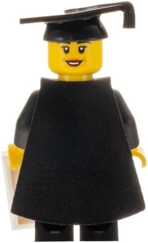 Minifigures.com تصميم مخصص مجسم صغير - خريجات ​​- إصدار جامعي للبالغين، أسود in Kuwait