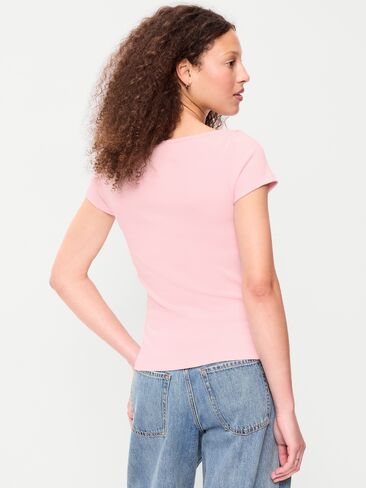 Old Navy Snug Boatneck T-Shirt - Blush On You in Kuwait
