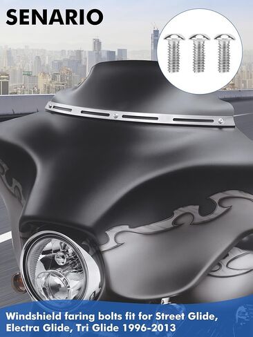 مسامير الزجاج الأمامي المصنوعة من الفولاذ المقاوم للصدأ ومسامير داخلية متوافقة مع Harley 1996-2026 Electra Glide Classic Tri Glide Ultra Classic Street Glide in Kuwait