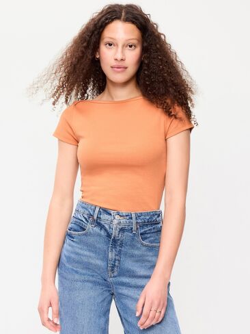 تي شيرت Old Navy Snug Boatneck - كزبرة مطحونة in Kuwait